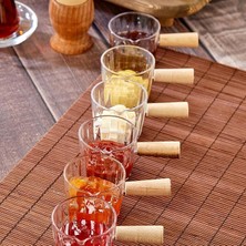 Wishora Store Ahşap Saplı Mika Reçellik Sosluk Sofra Sunum Kahvaltı Seti - Ahşap Saplı Sunumluk 80 ml