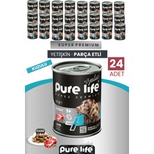 Pure Life Plus 24'li Kuzulu Yetişkin Konserve Chunk Parça Etli Yaş Mama 400 gr