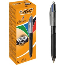 Wishora Store 4 Colours Grip Pro Tükenmez Kalem 12'li Kutu, Kauçuk Tutacak, 1.0mm Uç, Tek Kalemde Mavi, Kırmızı, Yeşil ve Siyah Renkler