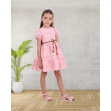 Queen Kids Queenkids Kız Çocuk M0799 Fisto Elbise Pembe