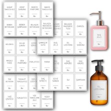 Wishora Store 40 Parça Beyaz Banyo ve Mutfak Etiketi - Temizlik Malzemeleri Için Suya Dayanıklı Baskılı Sticker - Deterjan Kutusu Düzenleyici Kendinden Yapışkanlı Çıkartma Şişe Kutu Sabun Şampuan Etiketi (Beyaz)