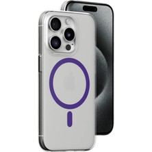 Fuchsia iPhone 14 Pro Max ile Uyumlu Kılıf Bubble Kablosuz Şarj Özellikli Kapak - Mor