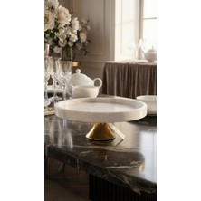 Montdekor El Yapımı Mermer Taşlı Bronz Desenli Tabak