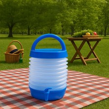 Wishora Store Akordiyonlu Su Sebili Meşrubat Içecek Kabı Bidonu Damacana Katlanabilir Musluklu Körüklü 5.5 Litre Termos Piknik Kamp Mangal, BADEM10