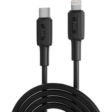 Wishora Store 27W USB Type-C To Lightning iPhone iPad Silikon Hızlı Şarj ve Data Kablosu Siyah 1 Metre