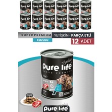Pure Life Plus 12'li Sığır Yetişkin Konserve Chunk Parça Etli Yaş Mama 400 gr