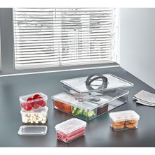 Wishora Store Home 8'li Saklama Kabı Seti, Kahvaltılık Taşıma Kutulu ve Düzenleyici, Buzdolabı Organizeri ve Piknik Için Ideal, Çok Amaçlı Saklama Çözümü (Gri)