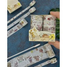Wishora Store Bahar Çiçekleri Temalı 6'lı Washi Bant Set (6 * 2m)/washi Tape/masking Tape/desenli Bant/bullet Journal/defter Süsleme