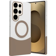 Fuchsia Samsung Galaxy S23 Ultra ile Uyumlu Velar Kablosuz Şarj Özellikli Kapak - Çöl Titanyum