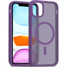 Fuchsia iPhone 11 Pro Max ile Uyumlu Jota Kablosuz Şarj Özellikli Kapak - Derin Mor