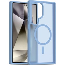 Fuchsia Samsung Galaxy S24 Ultra ile Uyumlu Jota Kablosuz Şarj Özellikli Kapak - Açık Mavi