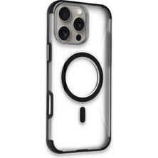 Fuchsia iPhone 16 Pro ile Uyumlu Hilton Kablosuz Şarj Özellikli Kapak - Siyah