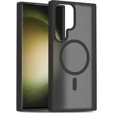 Fuchsia Samsung Galaxy S23 Ultra ile Uyumlu Jota Kablosuz Şarj Özellikli Kapak - Siyah