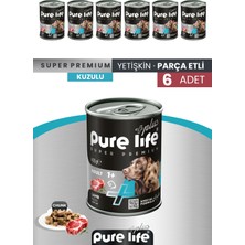 Pure Life Plus 6'lı Kuzulu Yetişkin Konserve Chunk Parça Etli Yaş Mama 400 gr