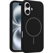 Fuchsia iPhone 16 Plus ile Uyumlu Kılıf Jully Kablosuz Şarj Özellikli Kapak - Siyah