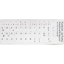 Wishora Store Türkçe Q Klavye Etiketi Laptop Macbook Pc Sticker - Beyaz