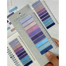 Wishora Store Gemi Dükkan 10 Renkli Cetvelli Mor ve Mavi Tonları Şeffaf Pet Indeks/ındex Sticker/sticky Note/post-It