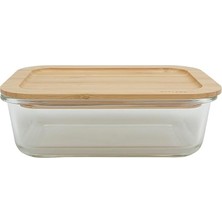 Wishora Store Bamboo Dikdörtgen Saklama Kabı 1040 Cc, Tekli