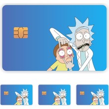 Wishora Store Aksesuar 4 Adet Rick And Morty Kart Kaplama Sticker Kart Etiketi