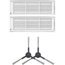 Wishora Store Mop Pro STYJ02YM (Siyah) Ile Uyumlu Yedek Hepa Filtre ve Yan Fırça-4 Parça