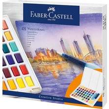 Wishora Store Creative Studio Tablet Suluboya Seti, 48 Renk, Su Bazlı Pigment, Karıştırma Paleti ve Aksesuarlar Ile, Taşınabilir Sanatsal Set