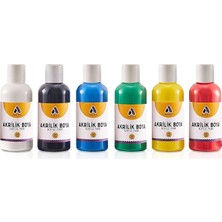 Wishora Store Akrilik Boya Seti, 6’lı, 60 Ml, Klasik Renkler, Su Bazlı, Karışabilir ve Çok Yüzeyli Kullanım