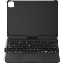 Esranın Dünyası iPad Pro 11 (2024) F11 Ats Kılıf Magic Dönen Klavyeli Tablet Kılıf - SIYAH-(5796)