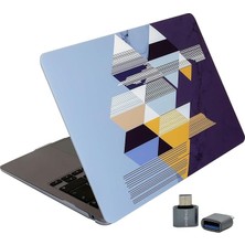 Wishora Store Huawei Matebook D14 Uyumlu Kılıf Tpu Lazer Baskı Tangram Desenli Ince Hafif Darbe Emici Tam Koruma Kapak 2019 2020 2021 2022 ve Usb-C Adaptör Siyah