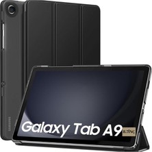 Wishora Store Galaxy Tab A9 8.7inç X110 X113 X115 X117 ile Uyumlu Kılıf New Pu Deri Smart Standlı Case Uyku Modlu Siyah