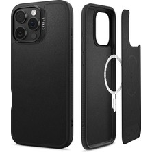 Wishora Store Ciel By Cyrıll iPhone 16 Pro Max ile Uyumlu Magsafe Kılıf Kajuk Mag Hava Kanalı Teknolojisi Askeri Sınıf Koruma Black Vegan Deri Kapak - ACS08395