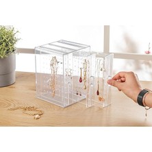 Wishora Store Çekmeceli Şeffaf Makyaj Organizeri Set Takı Kutusu Düzenleyici (Şeffaf Askılı 3 Bölmeli)