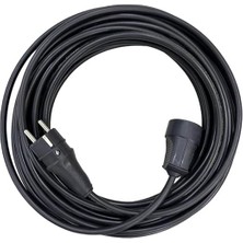 Wishora Store Ttr Topraklı Siyah Kauçuk Seyyar Uzatma Kablosu (20 Metre)