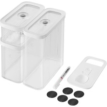 Wishora Store Fresh & Save Cube Saklama Düzenleyici, 5 Parçalı Orta Set, Kiler Düzenleyiciler ve Depolama, Plastik, Bpa Içermeyen Hava Geçirmez Kuru Gıda Saklama Kabı Badem, Muz Cipsi, Kuruyemiş ve Daha