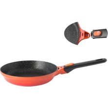 Wishora Store Gem Stay Cool Çıkarılabilir Saplı Tava Turuncu 24 cm