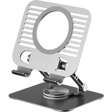 Wishora Store Laptop Standı, Alüminyum Notebook ve Tablet Standı, 360 Derece Dönebilen Katlanır Esnek Yapı, Mac/ipad/laptop/notebook/tablet Ile Uyumlu, (4-12.9 Inç)