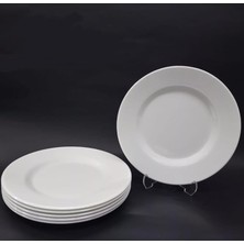 Wishora Store Adet Beyaz Melamin Büyükboy Servis Tabağı 26CM Sığ Tabak Günlük Kullanım Için Hesaplı Ordövr Tabak