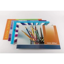 Wishora Store Adet Karton Kapak Spiralli Resim Defteri 35 x 50 cm 25 Yaprak