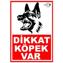 Wishora Store Dikkat Köpek Var Pvc Uyarı Levhası