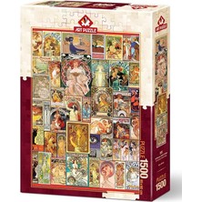 Wishora Store Puzzle Art Nouveau Poster Kolajı 1500 Parça Puzzle