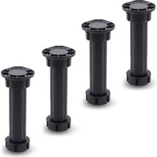 Wishora Store Mobilya Dolap Ünite Tezgah Ayağı Ayarlanabilir 15 cm Siyah Denge Ayak (4 Adet)