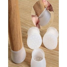 Wishora Store Masa Sandalye Ayak Koruyucu, Sandalye Çorabı, Sandalye Sürtünme Ses Önleyici Silikon, 12 Adet (Beyaz)