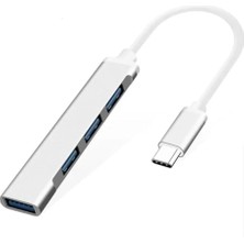 Wishora Store Type-C To USB Hub 4 Port Metal USB Çoğaltıcı Macbook Uyumlu USB 3.0 Hub Otg USB Adaptör Çoklayıcı