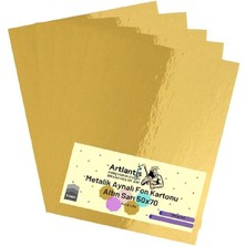 Wishora Store Sarı 50X70 Metalik Aynalı Fon Kartonu 5 Adet 1 Paket Artlantis Aynalı Metalik Fon Kartonu