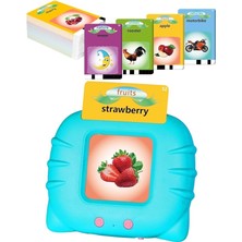 Wishora Store Öğrenim Kartları -Ingilizce Konuşan Sesli Flash Kartlar 112 Kart 224 Görsel Mavi