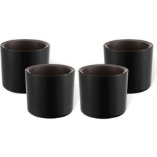 Wishora Store 4 Adet Mimoza Saksı Küçük Boy Plastik Kaktüs Sukulent Saksısı (Siyah, 0.2 Litre)