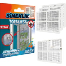 Wishora Store Sineklik Yama Tamir Bandı, Kendinden Yapışkanlı, 4 Lü Paket, Sineklik Yaması, 10X10 cm