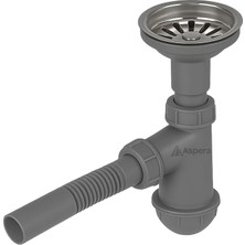 Wishora Store Gri Evye Sifonu – Koku Önleyici ve Temizlenebilir Lavabo Altı Kovası, Dayanıklı ve Şık Tasarım, Kolay Montaj