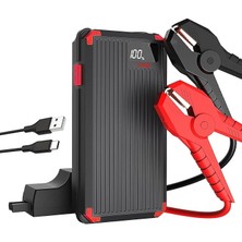 Wishora Store Mio D6H 20000MAH 3.7V 1200A Jump Starter LED Işıklı Hızlı Şarj Destekli Akü Takviye Cihazı