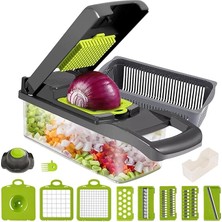 Wishora Store Sebze Kesici, 13'ü 1 Arada Profesyonel Çok Fonksiyonlu Sebze Dilimleyici Mandolin, Kesme Için 7 Farklı Bıçak, Izgara Paslanmaz Çelik Bıçak, Temizlenmesi Kolay