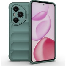 Alpsa Teknoloji Honor 400 Pro Kılıf Esnek Tpu Oyuklu Arka Yüzey Tasarımlı Alps Etnik Silikon Kapak - Koyu Yeşil